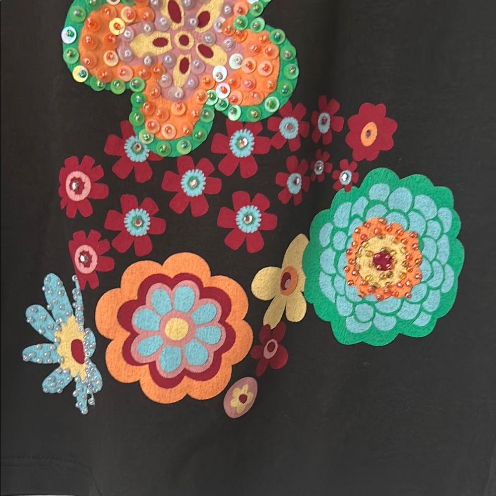Moschino Black Fitted Embellished Short Sleeve Tee View 5